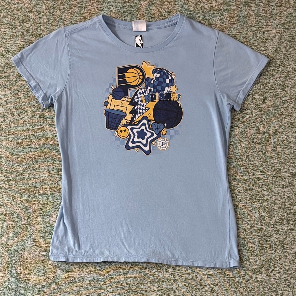Indiana Pacers. NBA. Women size S. Light blue t-shirt. Like new.